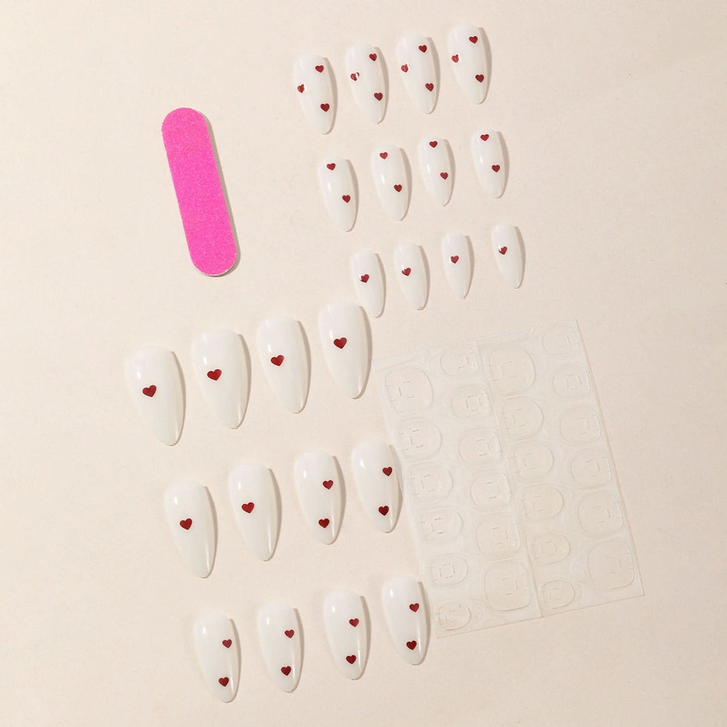24 Pcs Almond-Shaped Press-On Nails – Medium Length Glue-On Fake Nails