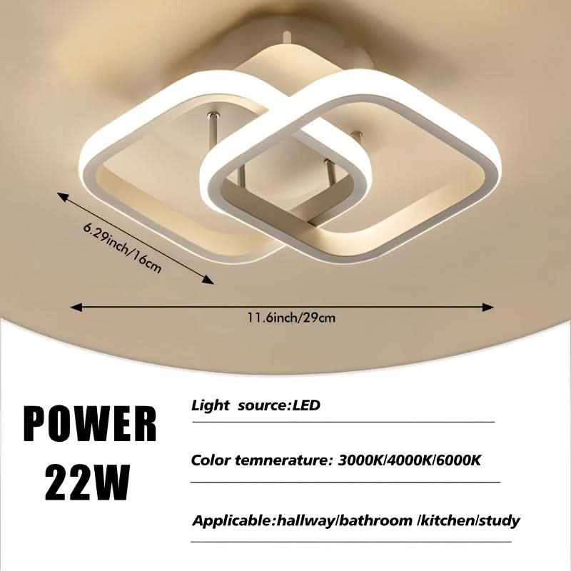 Modern Square LED Ceiling Light – Dual-Sided Tri-Color Light