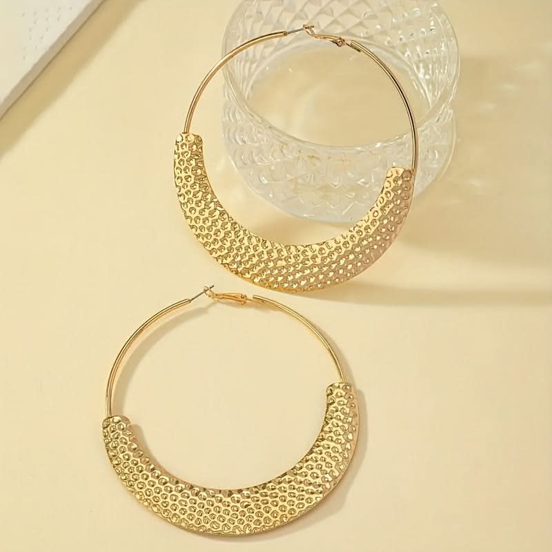 Textured Gold-Plated Hoop Earrings