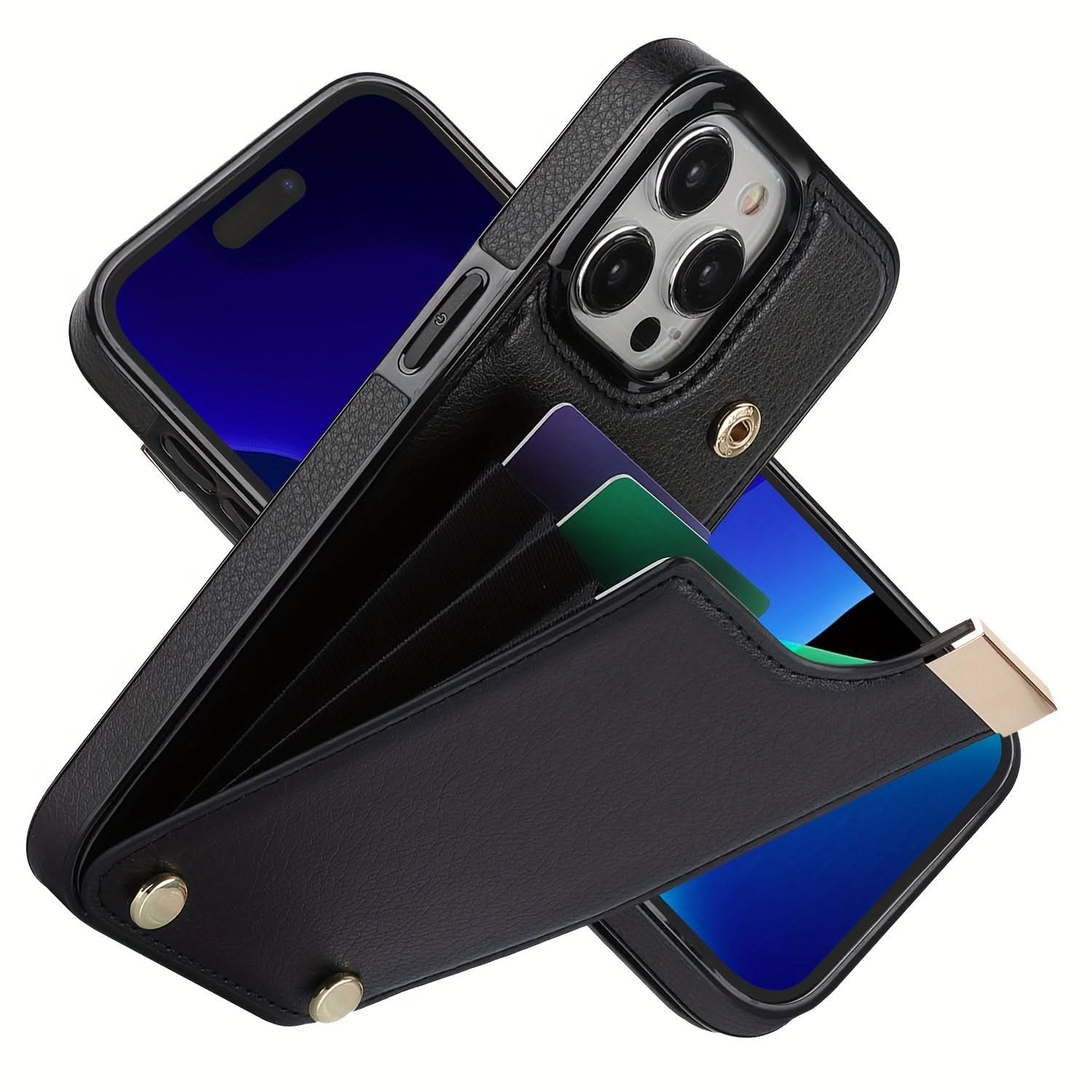 Retro Faux Leather iPhone Case with Card Slot