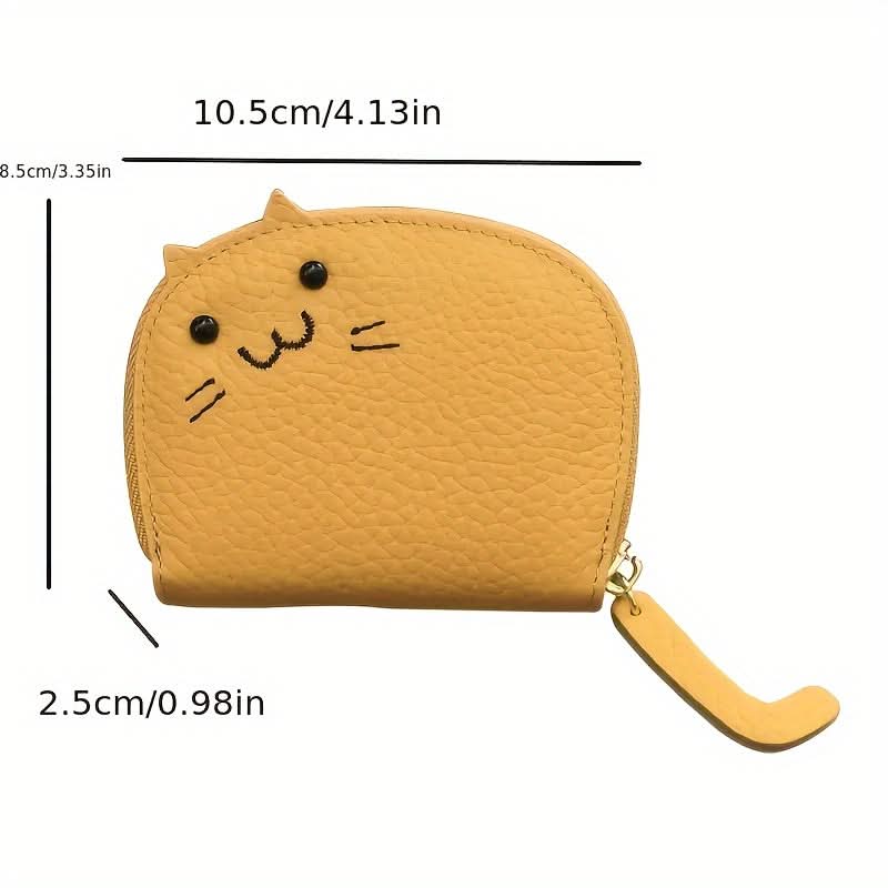 Cute Cat Card Holder for Women – Compact Multi-Card Wallet & Coin Purse