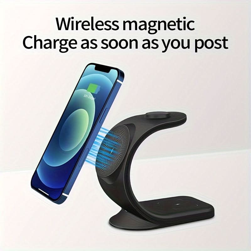 3-in-1 Wireless Charging Station for iPhone, Apple Watch, and Air Pods