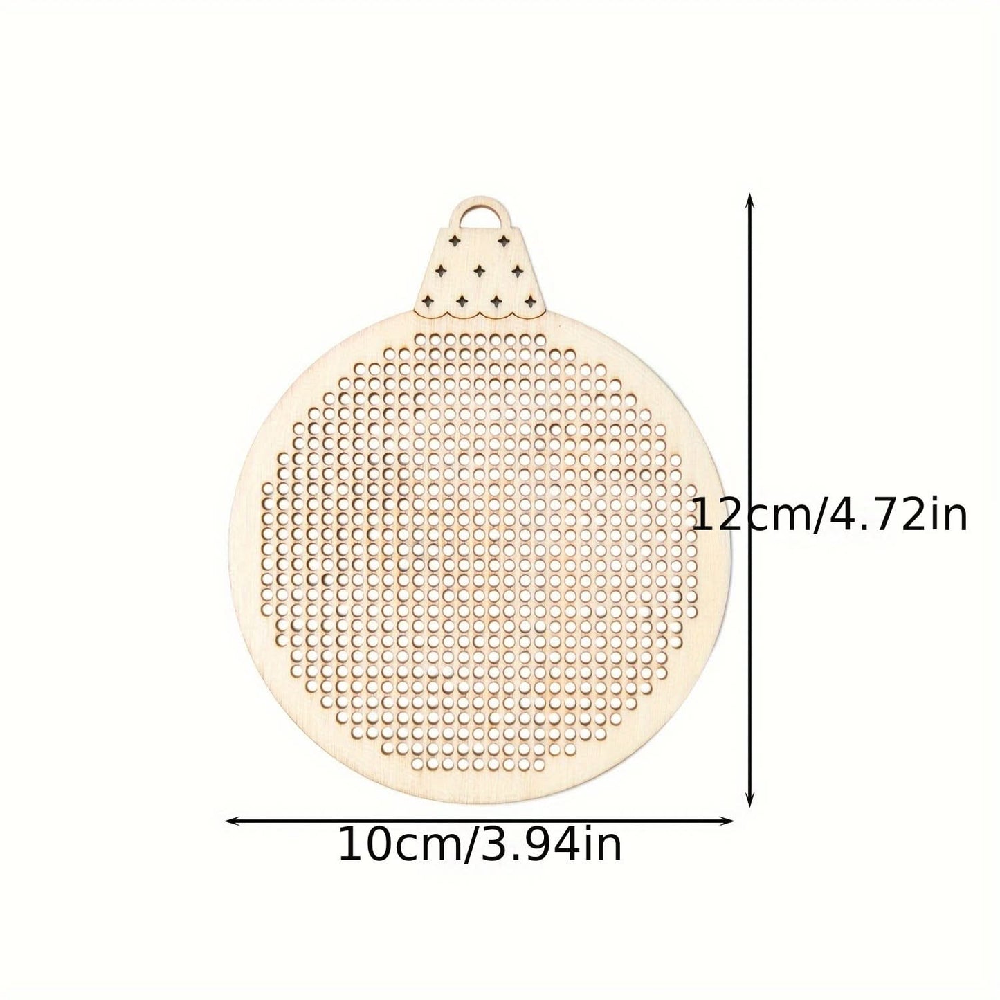 Christmas Embroidery Kit - Wooden & Glass Ball Needlework Craft Set for Home Decor