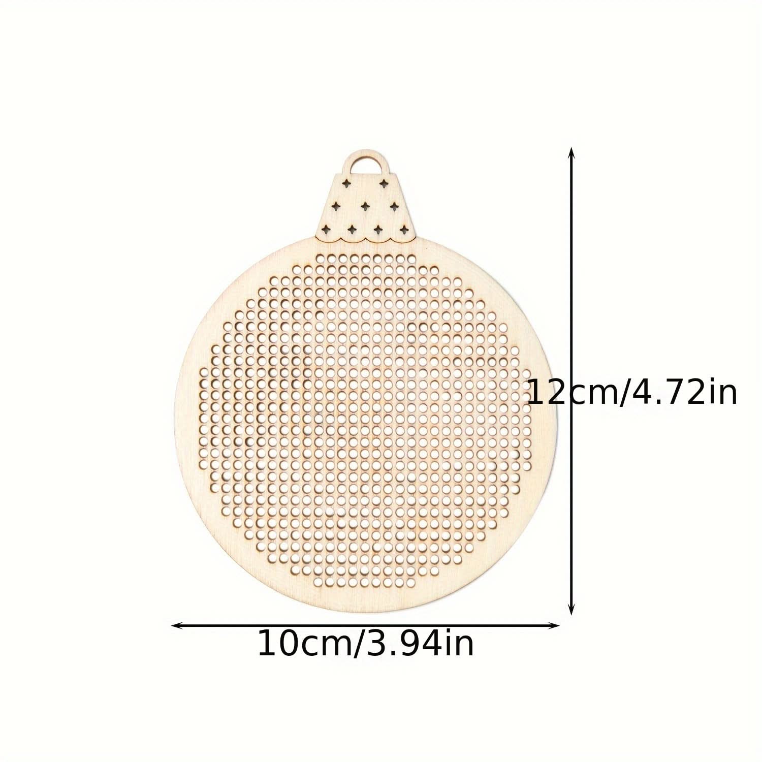 Christmas Embroidery Kit - Wooden & Glass Ball Needlework Craft Set for Home Decor