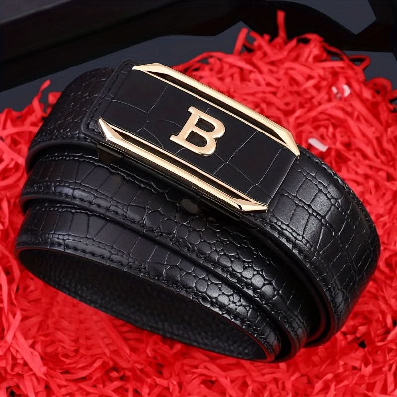 Stylish Men's Crocodile Pattern Belt – Multifunctional Automatic Buckle