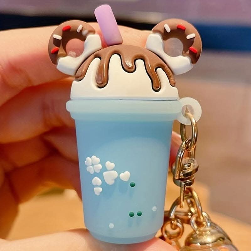 Cute Candy Color Ice Cream Cup Keychain – Silicone