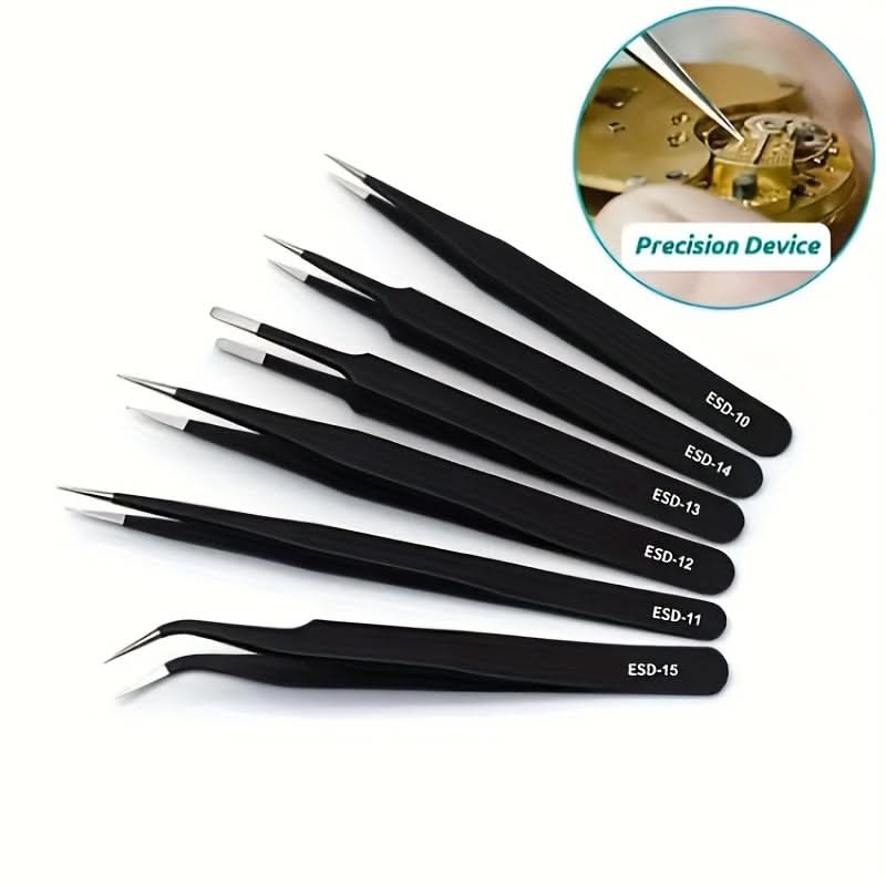 6-Piece Precision Tweezers Set for Phone Repair