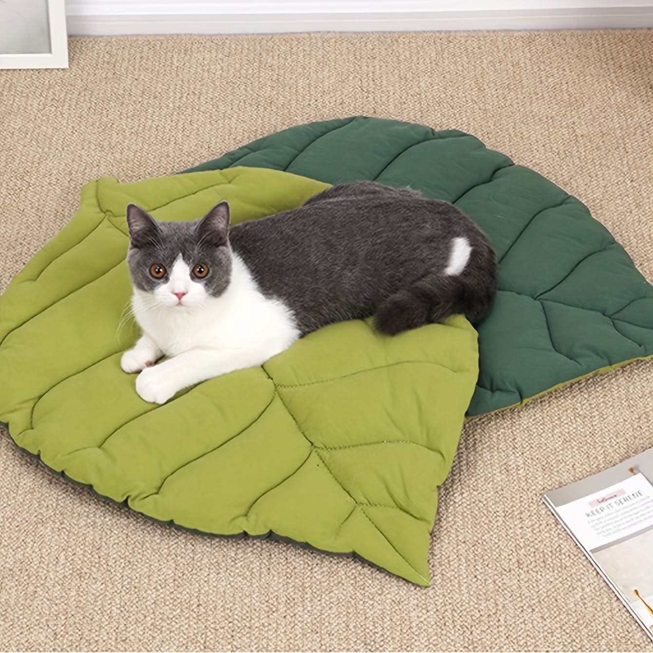 Leaf-Shaped Pet Mat – Stylish & Cozy