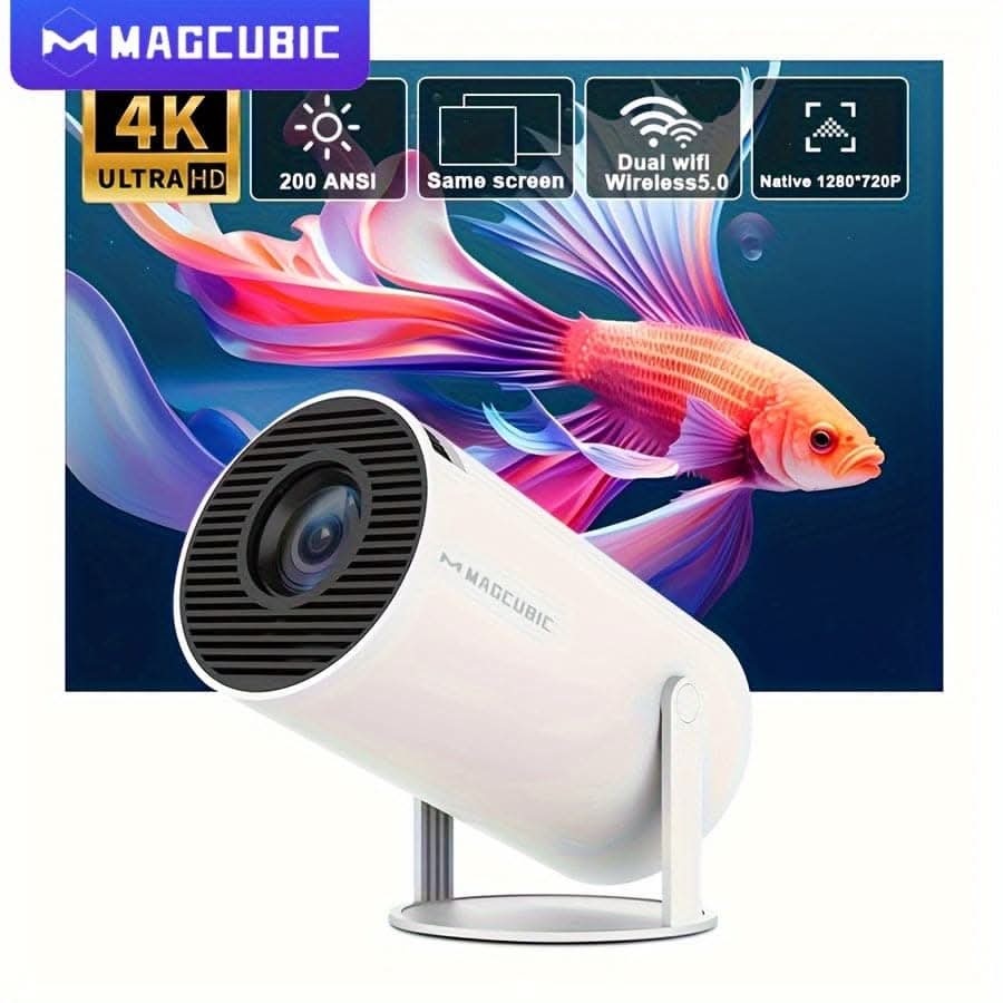 4K Full HD Projector - 3000+ Lumens, Home Theater & Gaming Projector