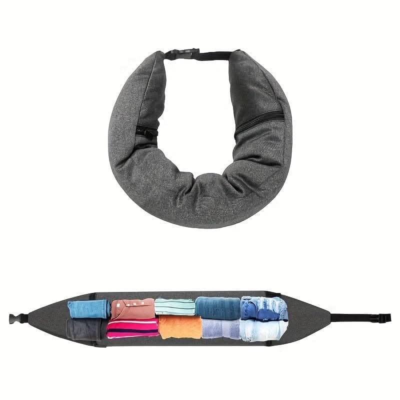 Versatile Neck Pillow – Fill with Clothes, 3-in-1 Travel Essential