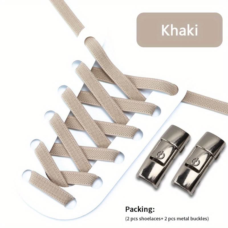 No-Tie Shoelaces with Adjustable Buckles – Easy-On Fit For Sneakers & Sports Shoes