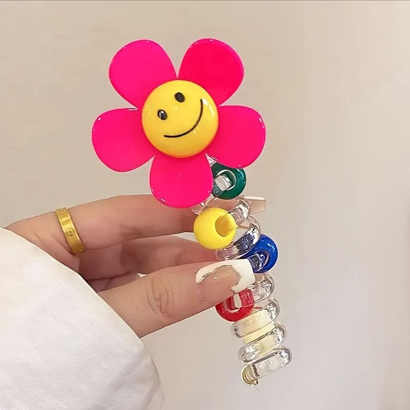4PCS Sunflower Spiral Hair Ties Set