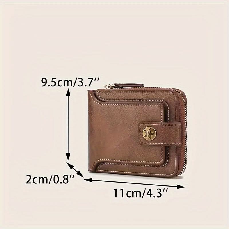 Stylish Men's Tree Pattern Wallet with Zipper Closure