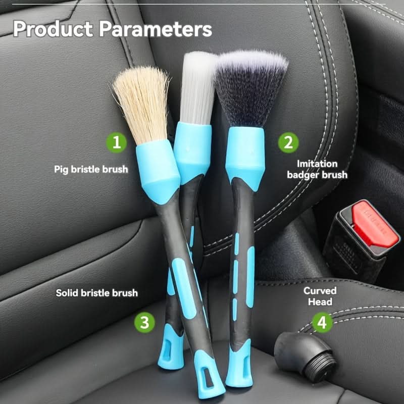 4-Piece Soft Bristle Car Detailing Brush Set