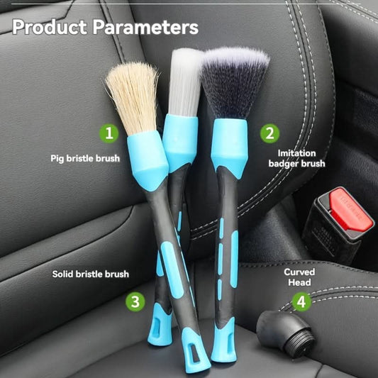 4-Piece Soft Bristle Car Detailing Brush Set