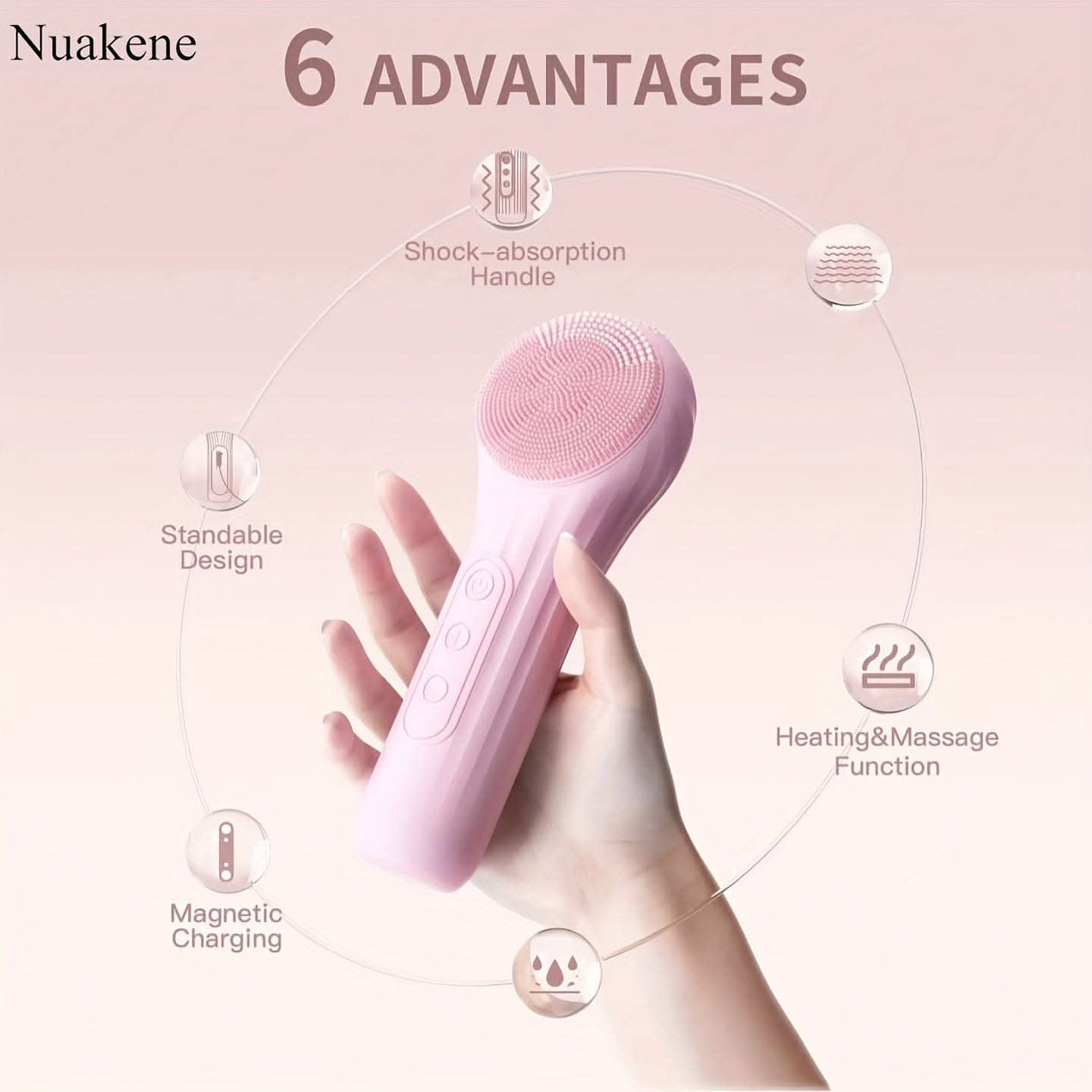 Rechargeable Heated Silicone Facial Cleansing Brush