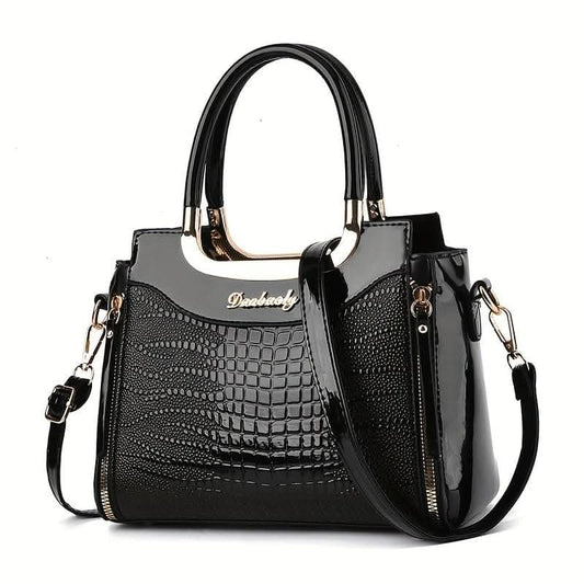 Crocodile Pattern Tote Bag with Multi-pocket
