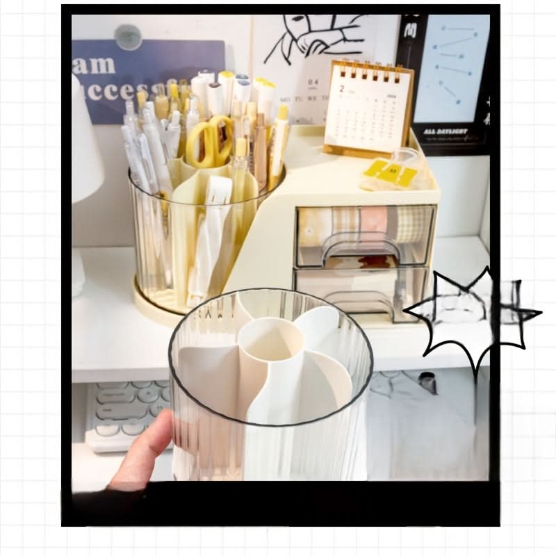 2024 Rotating Desk Organizer with Large Capacity, Aesthetic Pen Holder
