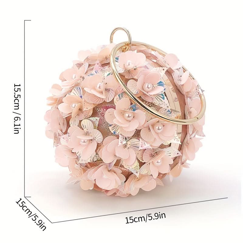 Rose Gold Rhinestone Evening Clutch Bag