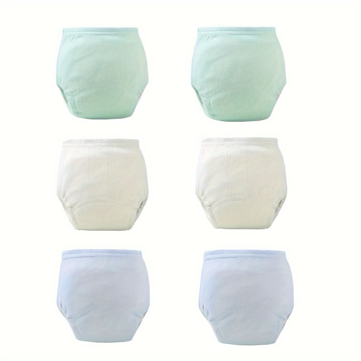 6-Pack Cotton Baby Training Pants, Washable Inserts