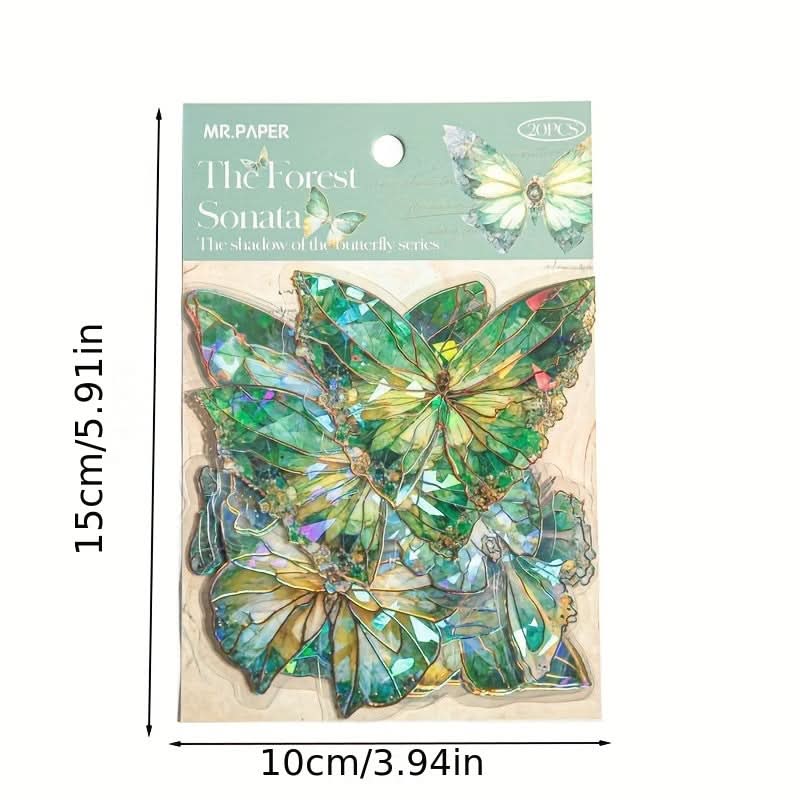 80 3D Holographic Butterfly Stickers for Crafts