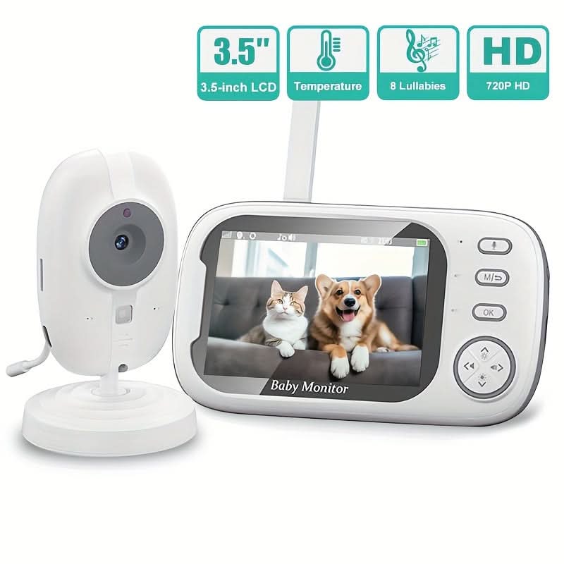Wireless Video Monitor with Camera, Audio, Night Vision & Temperature Monitoring