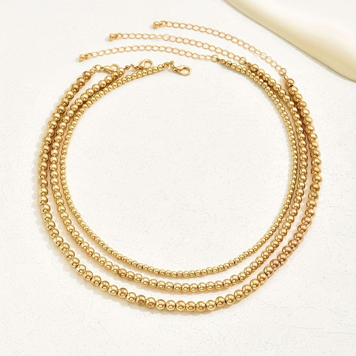 3pcs. Bohemian Glamour Golden CCB Beaded Necklace Set for Women