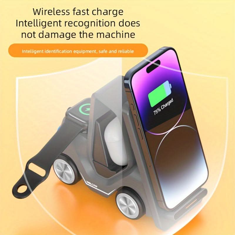 3-in-1 Wireless Charging Station - Fast Dual Coil Charger for iPhone