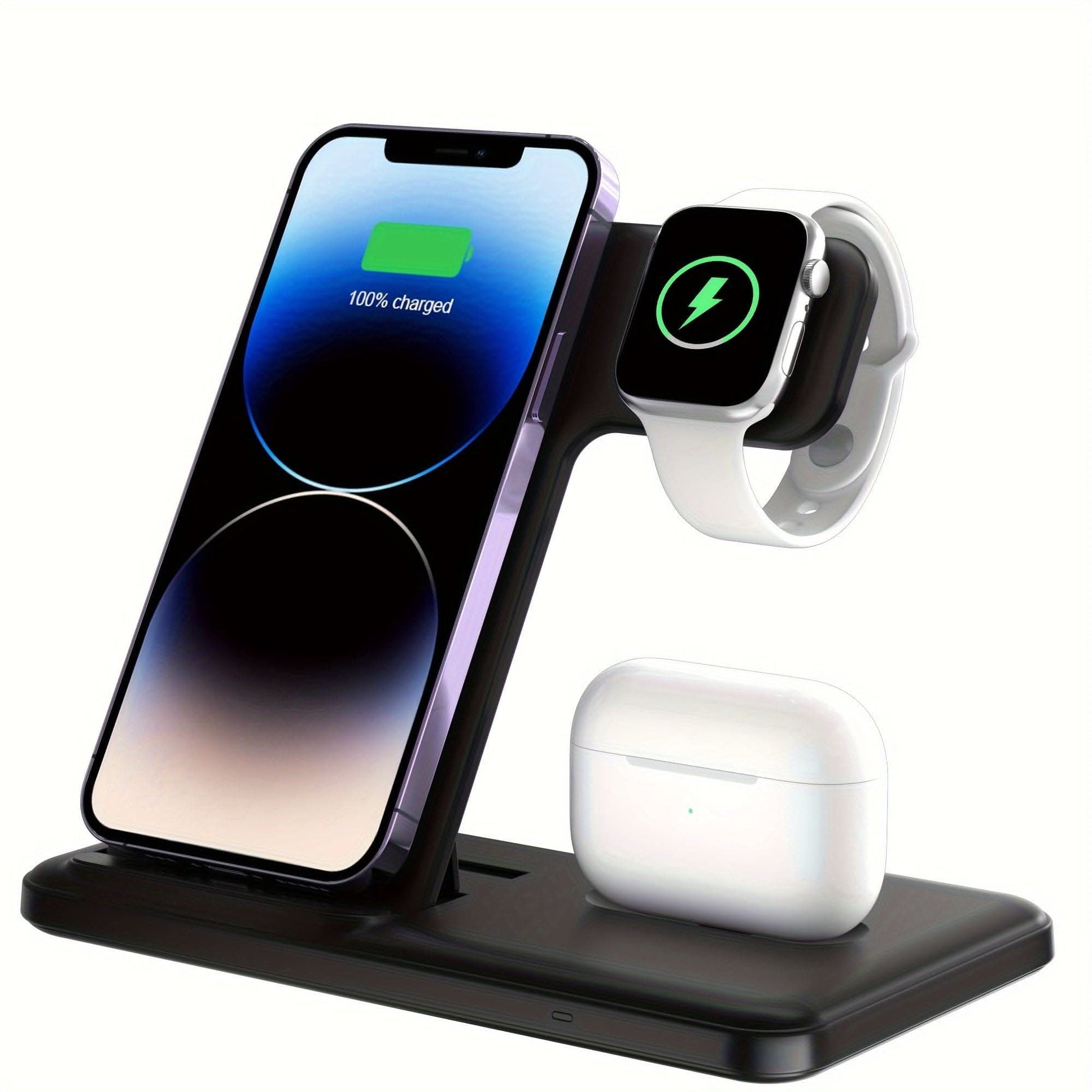 3-in-1 Foldable Wireless Charging Station – Fast Charging for iPhone, iWatch, and AirPods