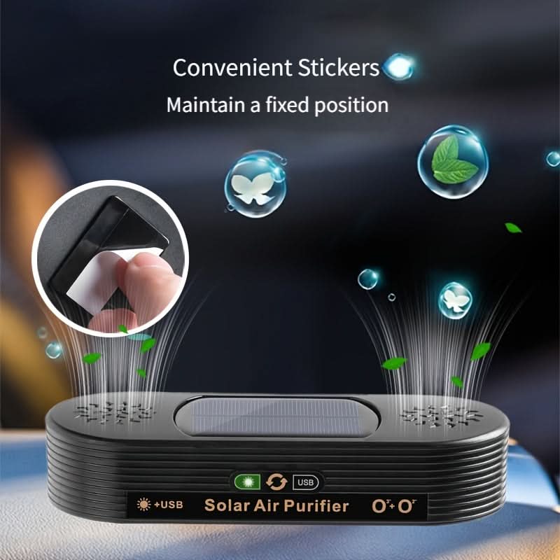 Solar & USB Air Purifier Deodorizer for Car