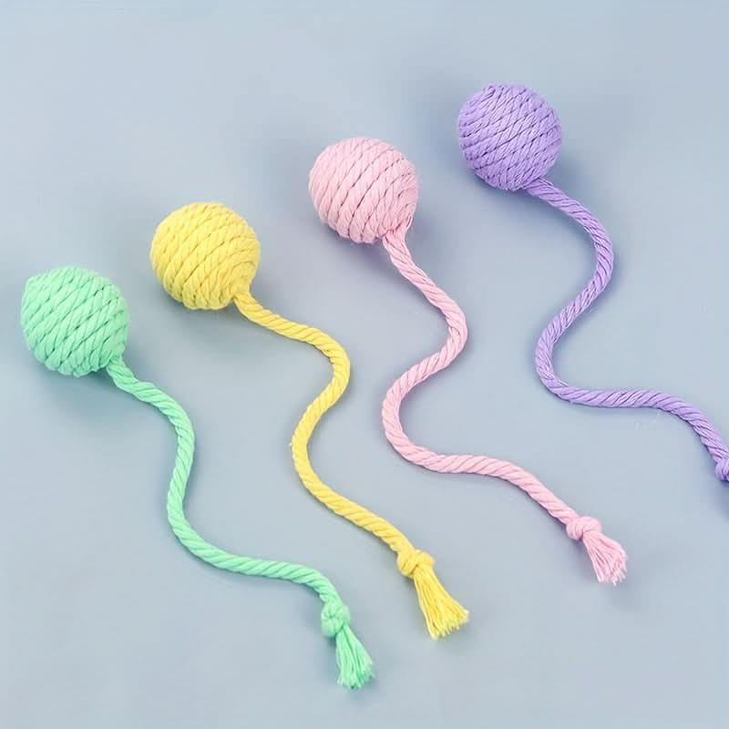 4pcs Rolling Ball Cat Toy with Bell