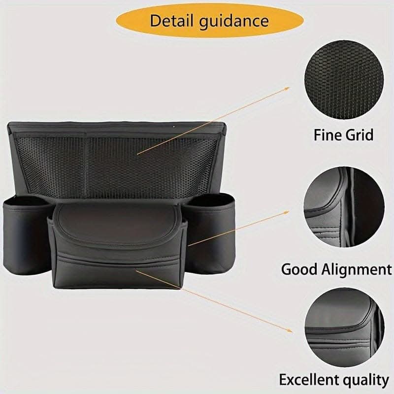 Backseat Car Organizer, Car Storage Pocket Storage Pouch, Seat Back Organizer For Drinks Document, Black
