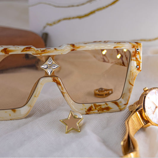 Oversized Retro Mirror Lens Square Sunglasses