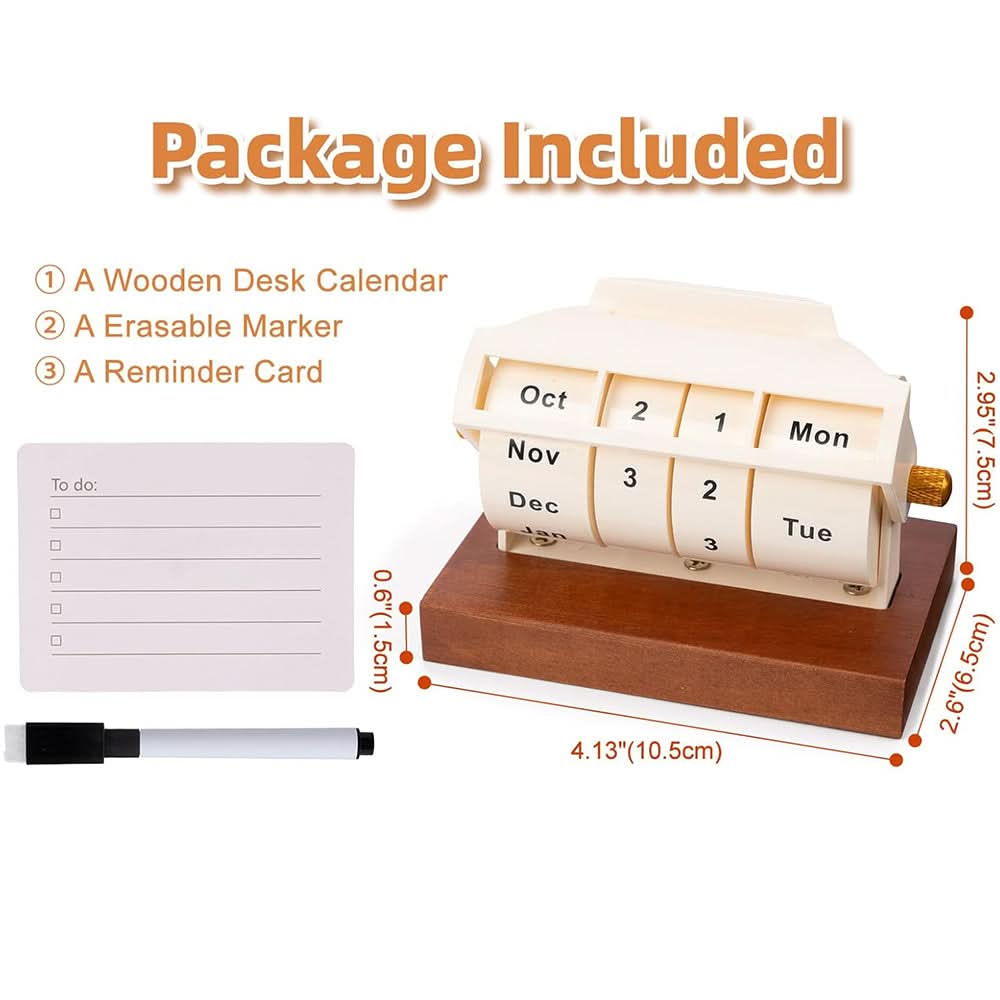 Wooden Desk Calendar with Memo Pad