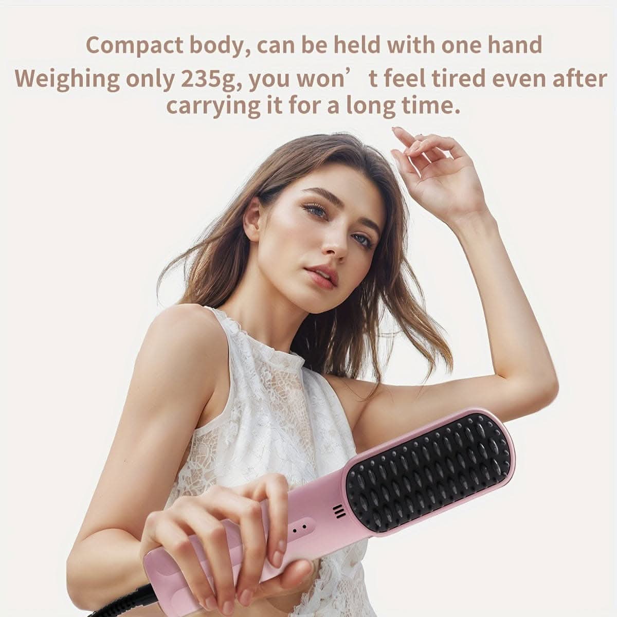 4-Temperature Adjustment Mini Hair Straightening Comb