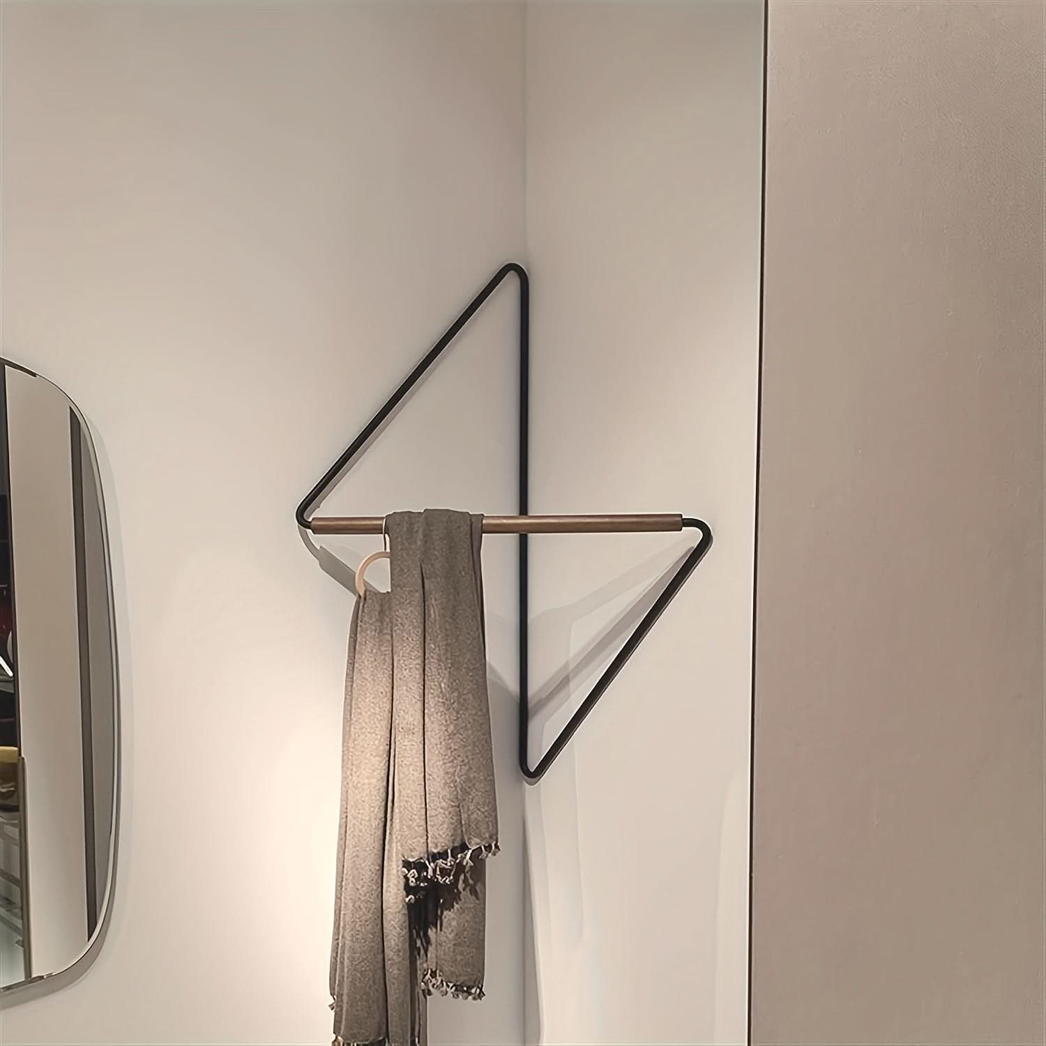Nordic Style Corner Wall-Mounted Clothes Rack - Modern Minimalist Hat