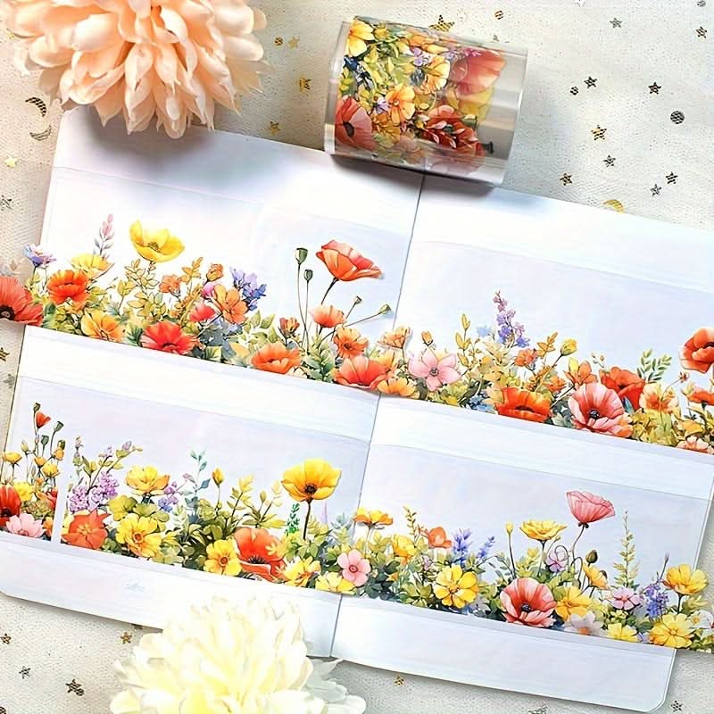Yellow Spring Floral Tape - Decorative Adhesive Tape (2m)