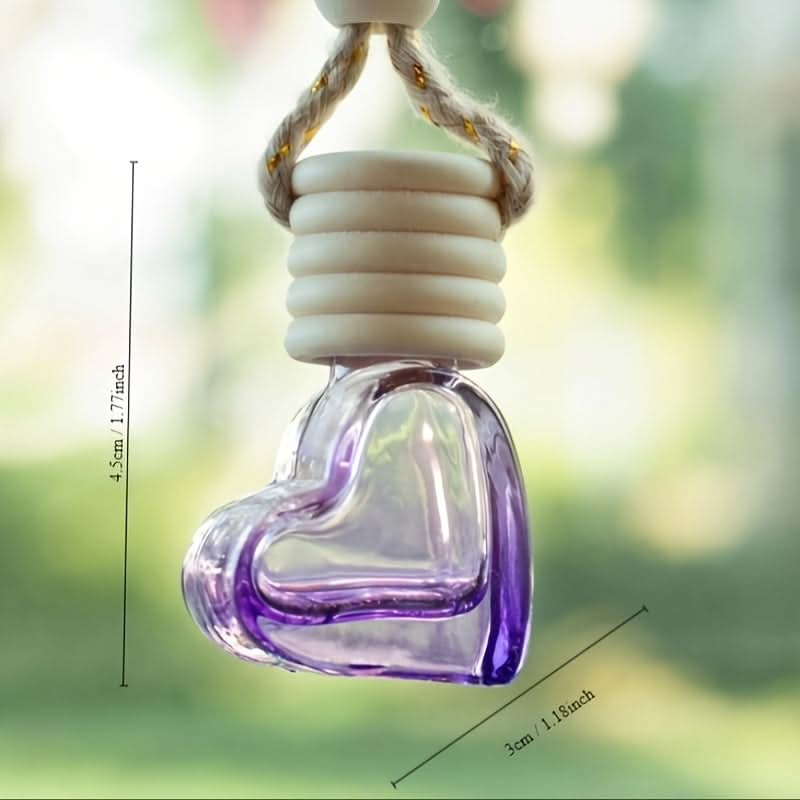 6pcs Wooden Heart-Shaped Perfume Bottles – Essential Oil Car Diffuser