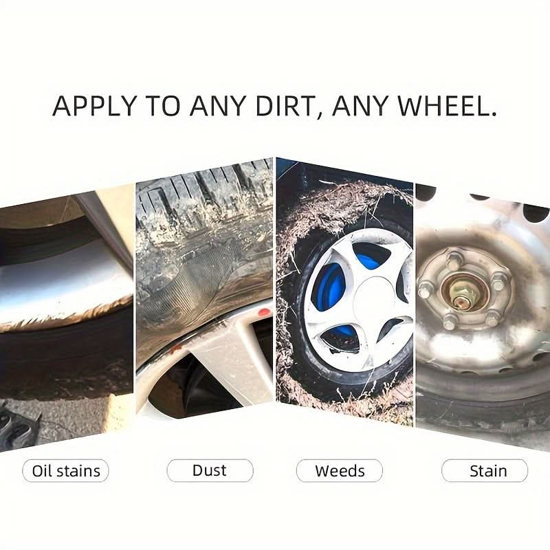 Multi-Surface Tire & Wheel Brush – Soft Grip, No Power Needed