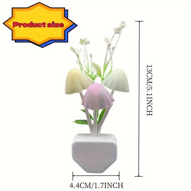 Intelligent LED Mushroom Night Light – Auto Shut-Off, Aesthetic Room Decor