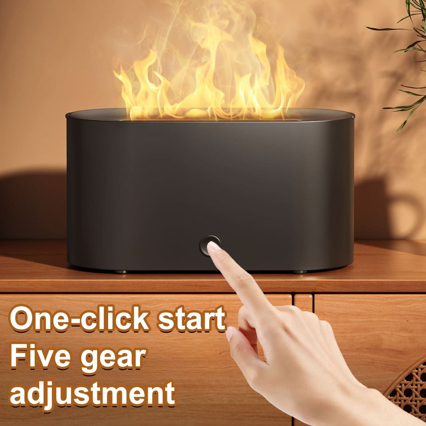7-Color Flame Simulated Humidifier with Aromatherapy