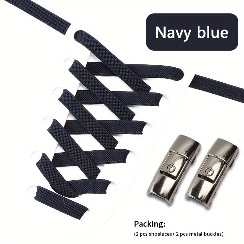 No-Tie Shoelaces with Adjustable Buckles – Easy-On Fit For Sneakers & Sports Shoes