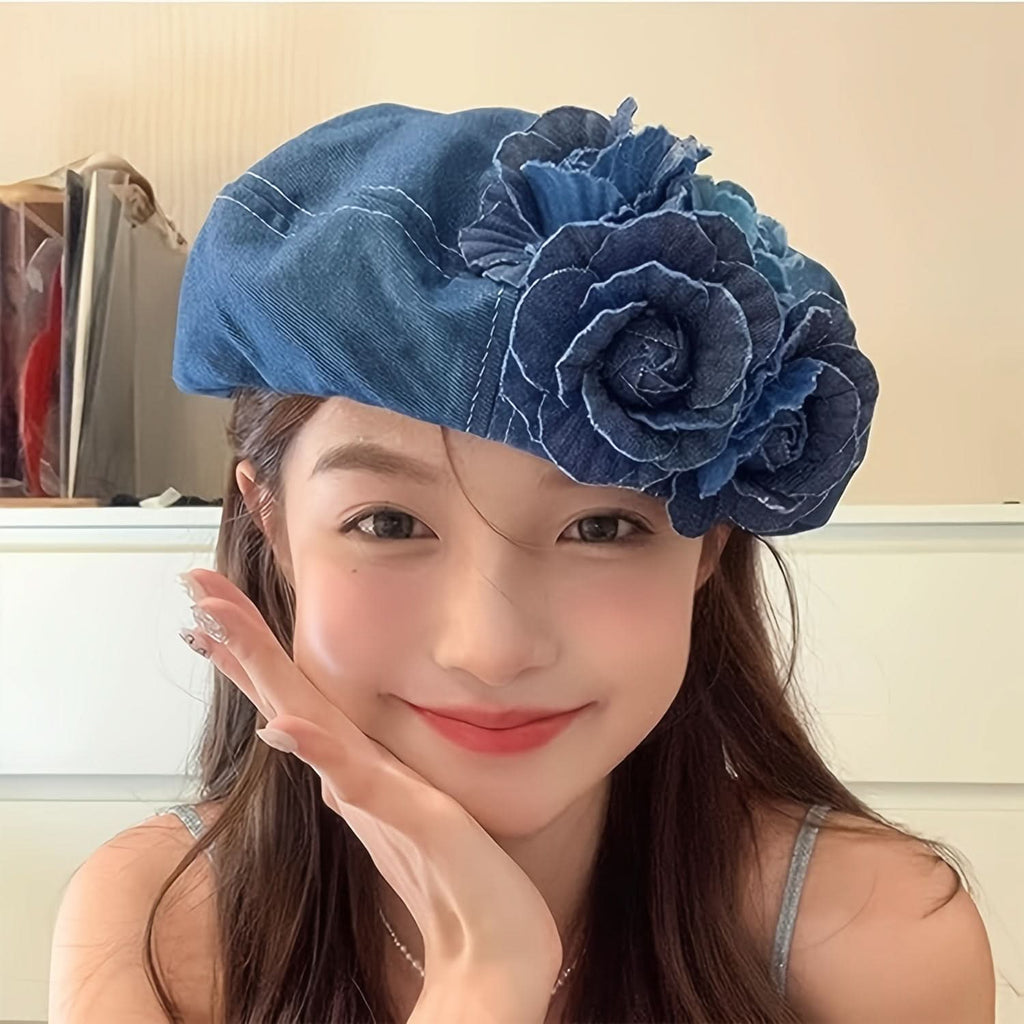 Women's French Denim Beret Hat