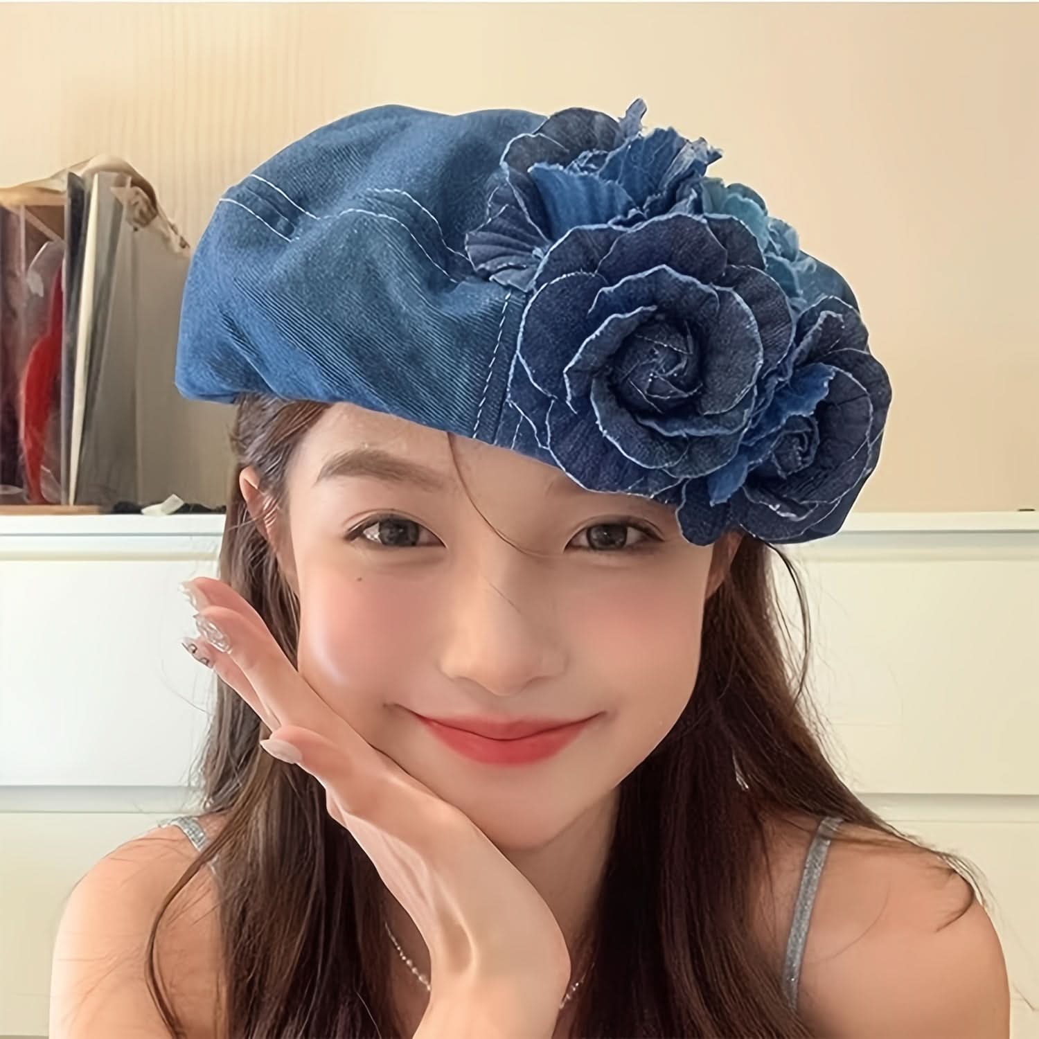 Women's French Denim Beret Hat