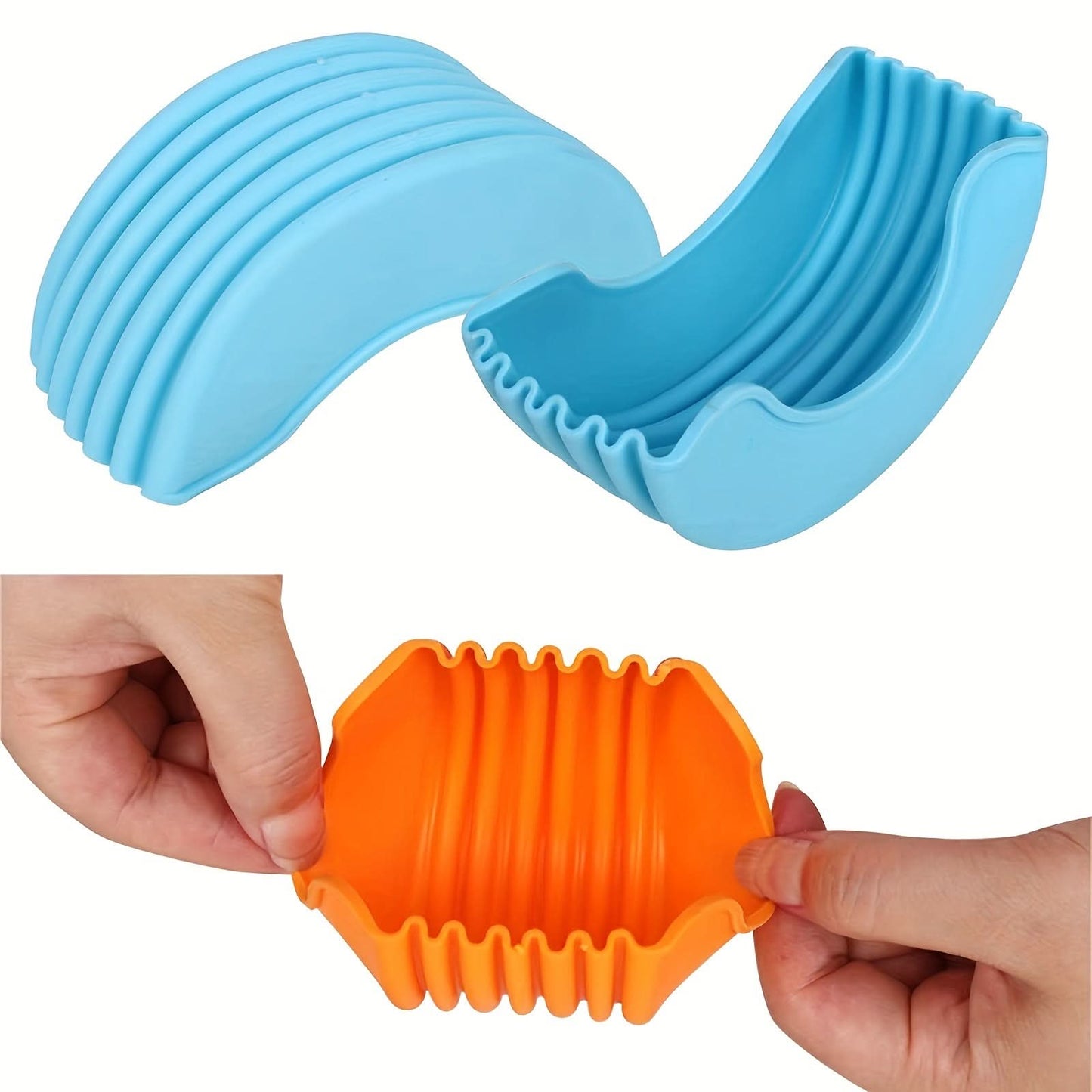 Silicone Hamburger Holder Set - No-Mess, Portable Trays