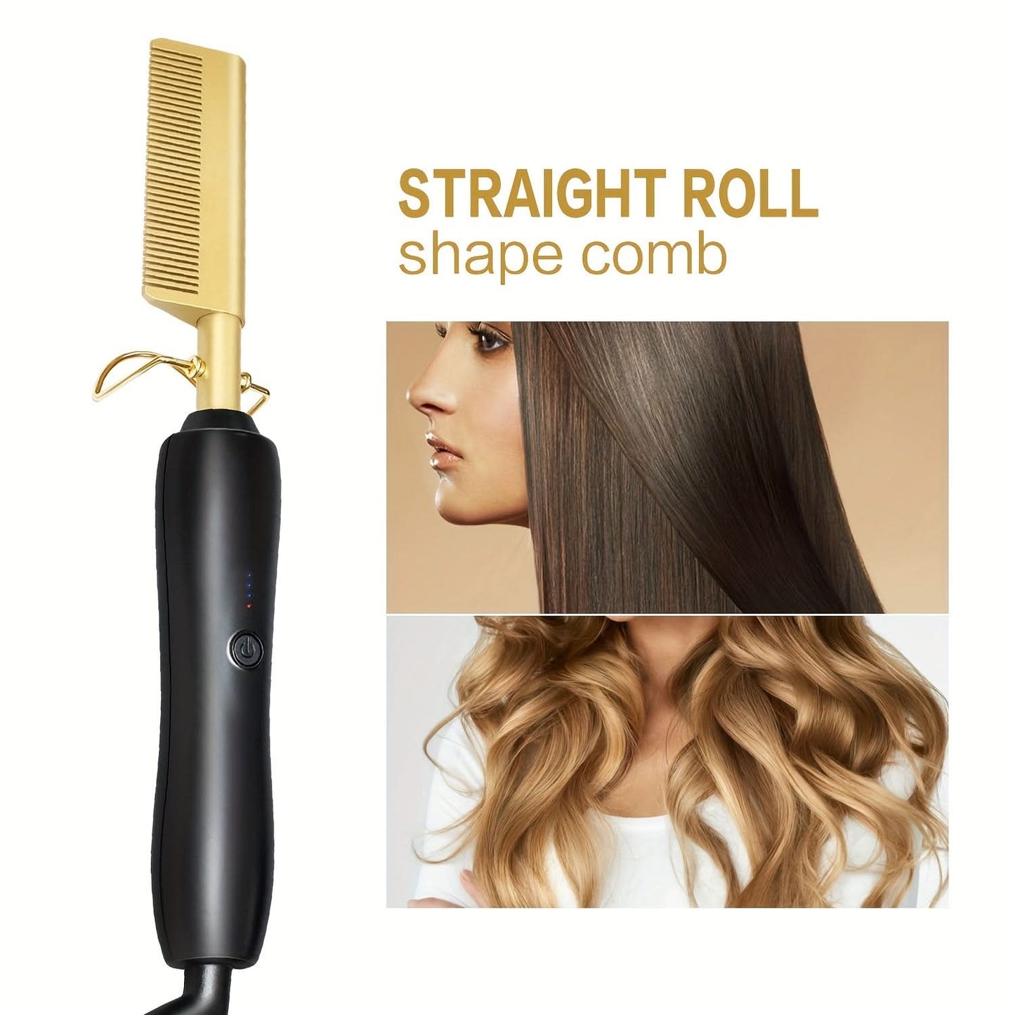 Ceramic Hot Comb Hair Straightener – for Natural Hair & Beards