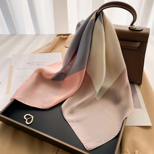 Elegant Satin Square Scarf for Women