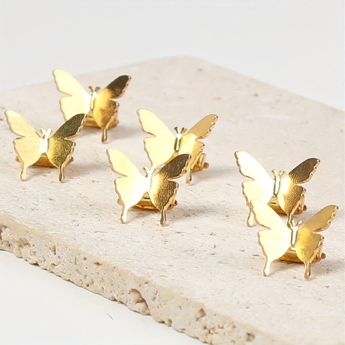 6pcs Golden Butterfly Hair Rings Set