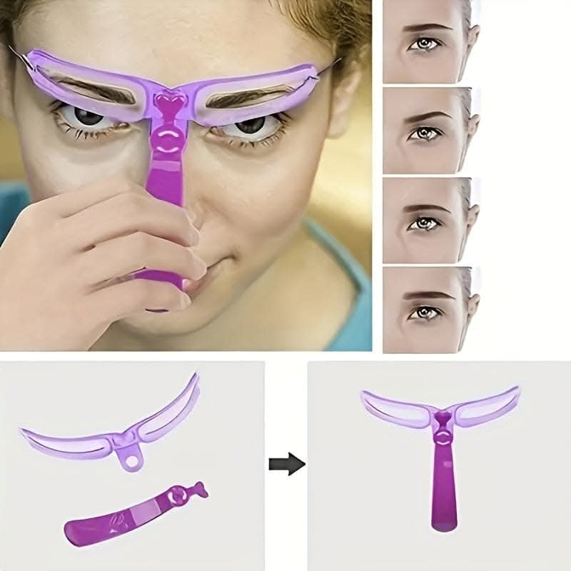 8pc Eyebrow Shaping Template Kit With Handle - For Perfectly Shaped Brows