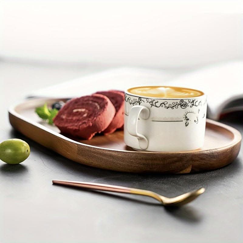 Stylish Wooden Rolling Tray with Cup Coaster